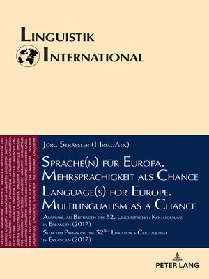 cover image of Sprache(n) fuer Europa. Mehrsprachigkeit als Chance / Language(s) for Europe. Multilingualism as a Chance